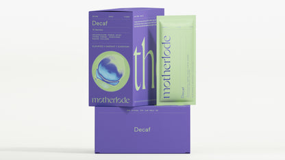 Motherlode Decaf coffee sachets for daily rituals and caffeine free coffee enjoyment