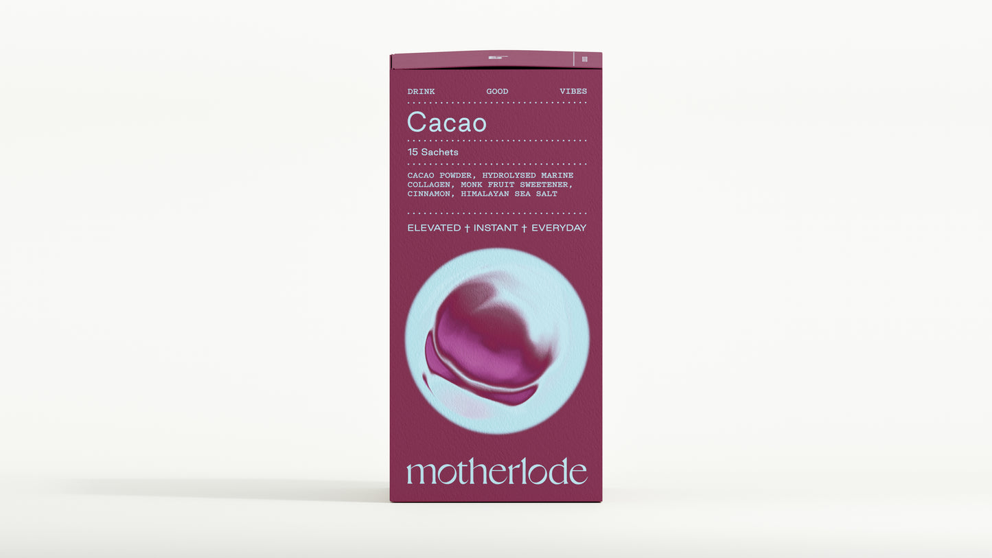 Motherlode Cacao wellness drink sachets for daily rituals