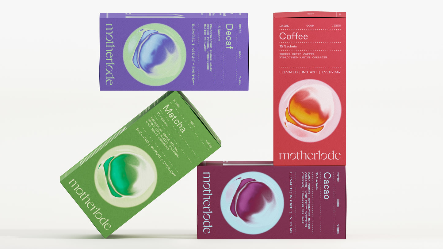 Motherlode functional beverage range including premium matcha